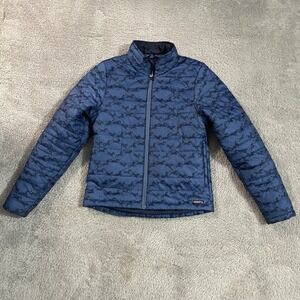 Kerrits Kids Pony Tracks Equestrian Jacket Youth Size XL Blue Zip Up Puffy